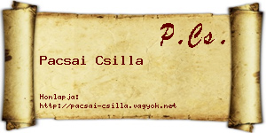 Pacsai Csilla névjegykártya